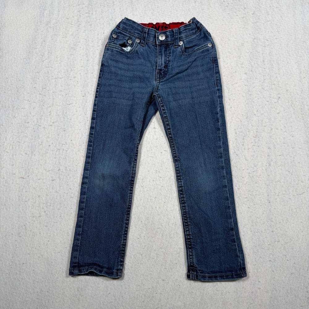 Levis 511 Slim Fit Blue Denim Jeans Boys Size 5 Regular Adjustable Waist